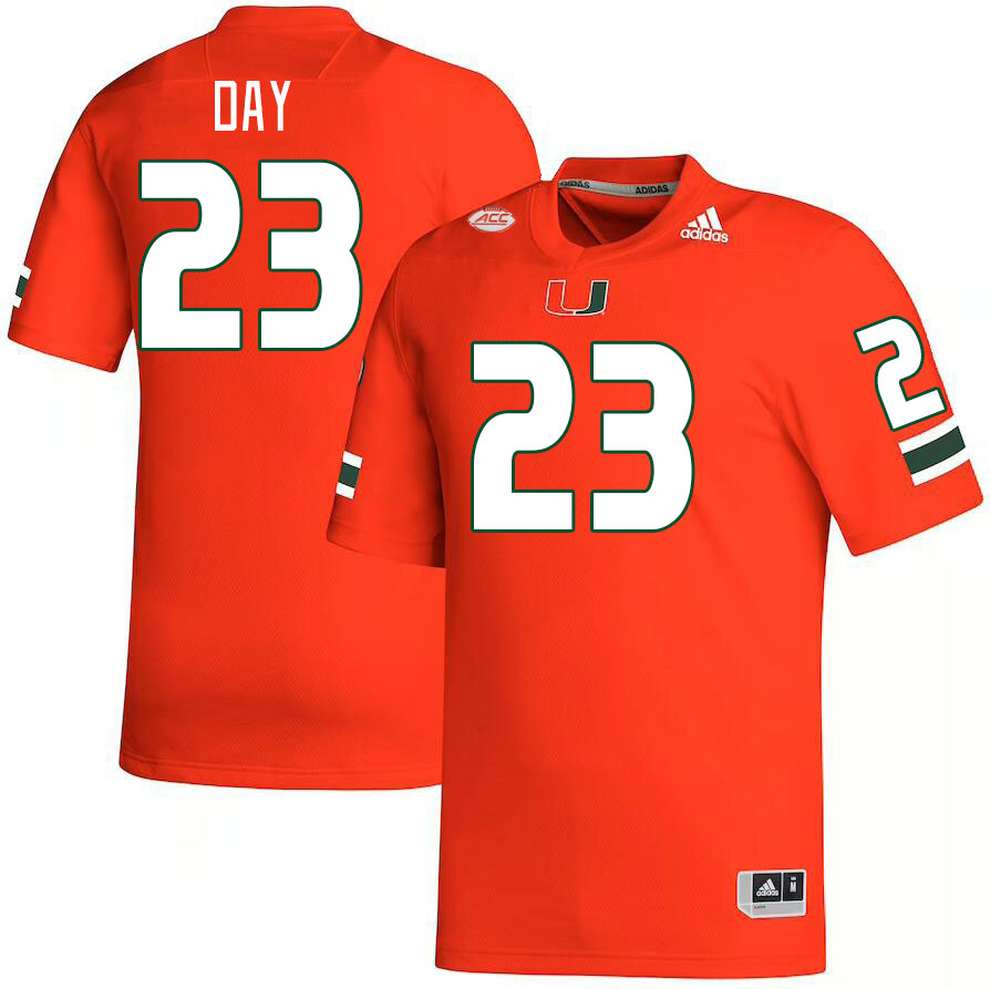 Men #23 Dylan Day Miami Hurricanes College Football Jerseys Stitched-Orange